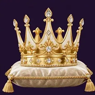 Gold crown on cushion — Spinago