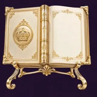 Ornate open book — Spinago